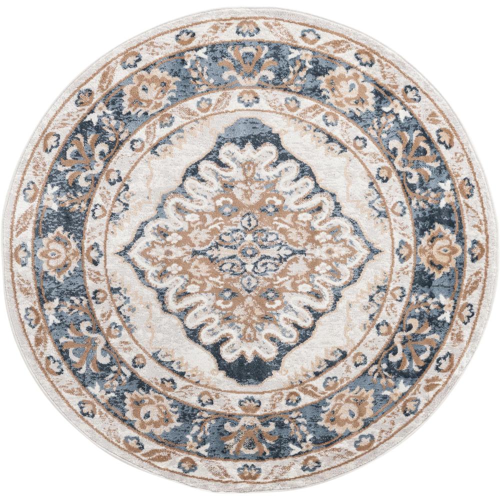 Unique Loom 3 Ft Round Rug in Ivory (3155708). Picture 1