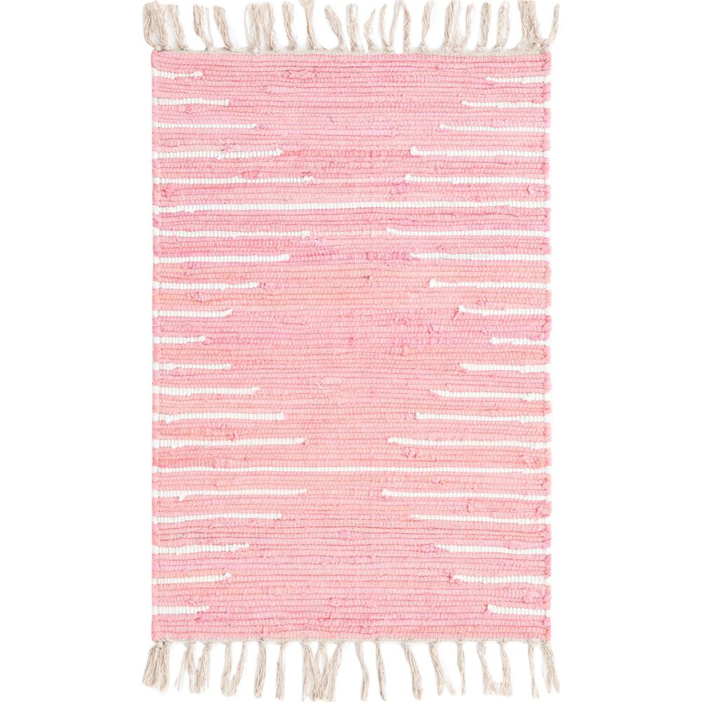 Chindi Cotton Collection, Area Rug, Rose, 2' 0" x 3' 1", Rectangular. Picture 1