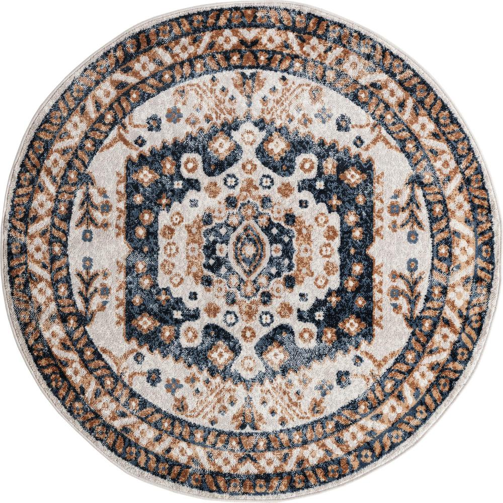 Unique Loom 5 Ft Round Rug in Ivory (3155725). Picture 1
