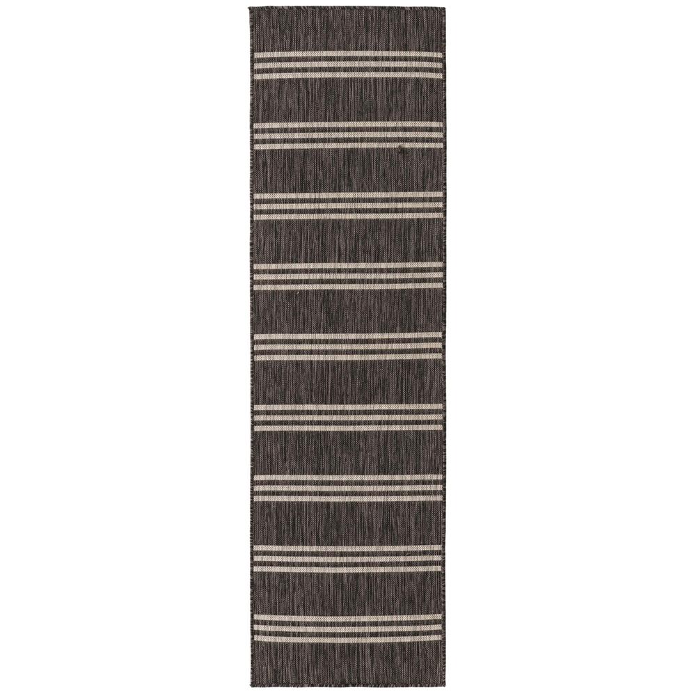 Jill Zarin Outdoor Anguilla Area Rug 2' 0" x 7' 1", Runner Charcoal. Picture 1
