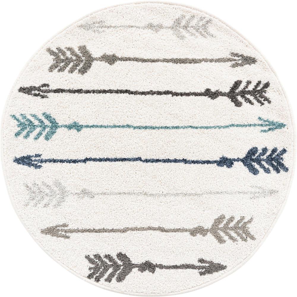 Unique Loom 3 Ft Round Rug in Ivory (3164353). Picture 1
