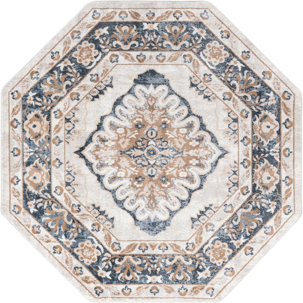 Unique Loom 7 Ft Octagon Rug in Ivory (3155697). Picture 1