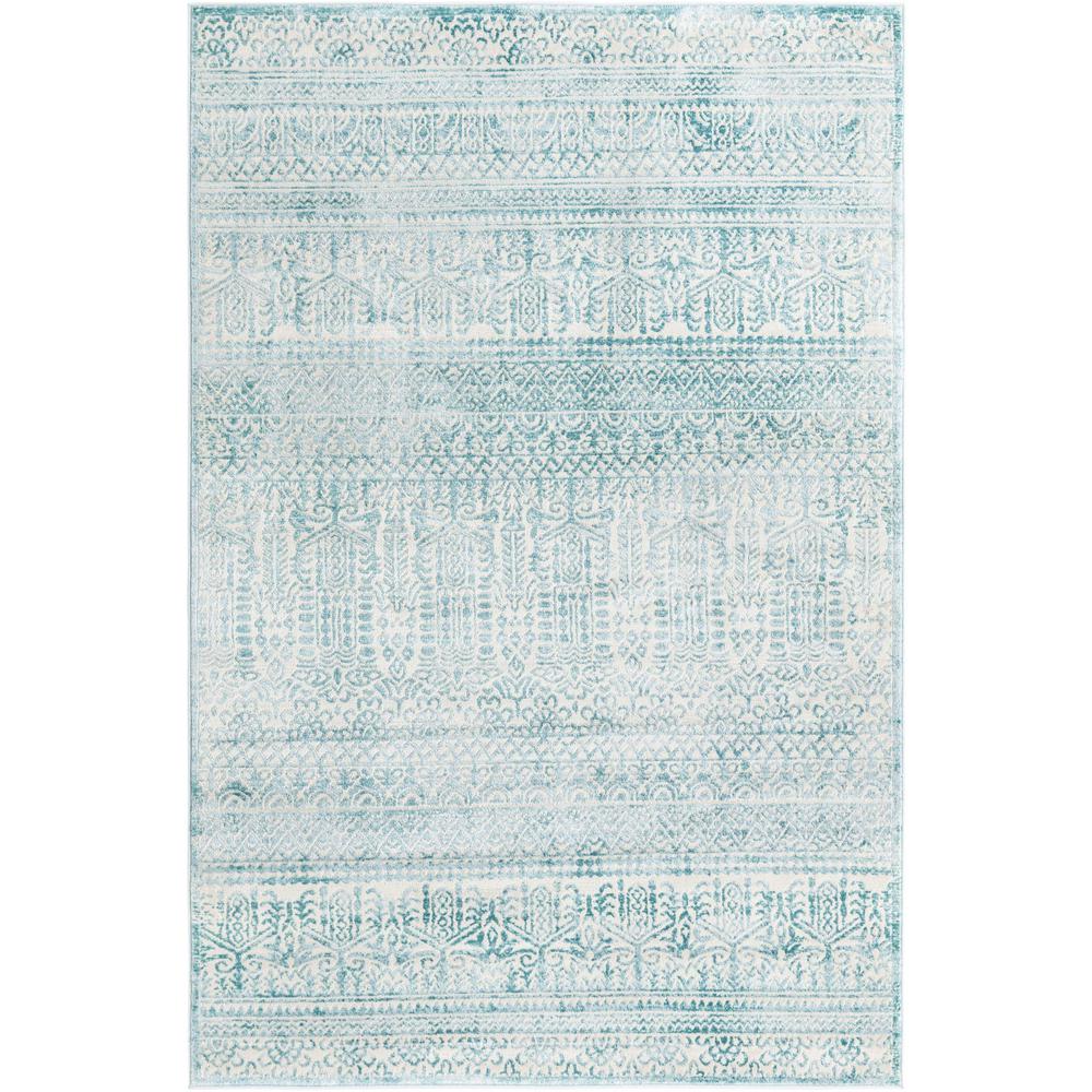 Uptown Area Rug 5' 3" x 8' 0" Rectangular Teal. Picture 1