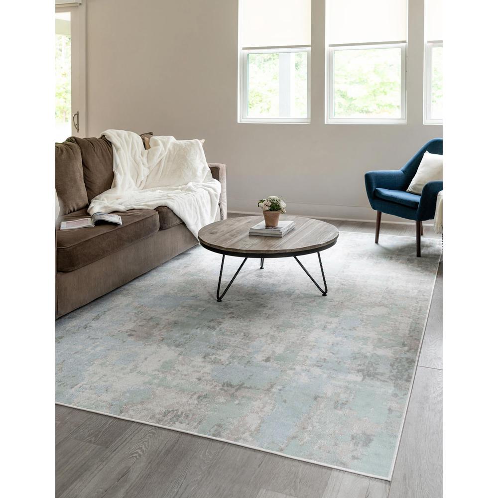 Unique Loom 1 Ft Square Sample Rug in Teal (3157336). Picture 4