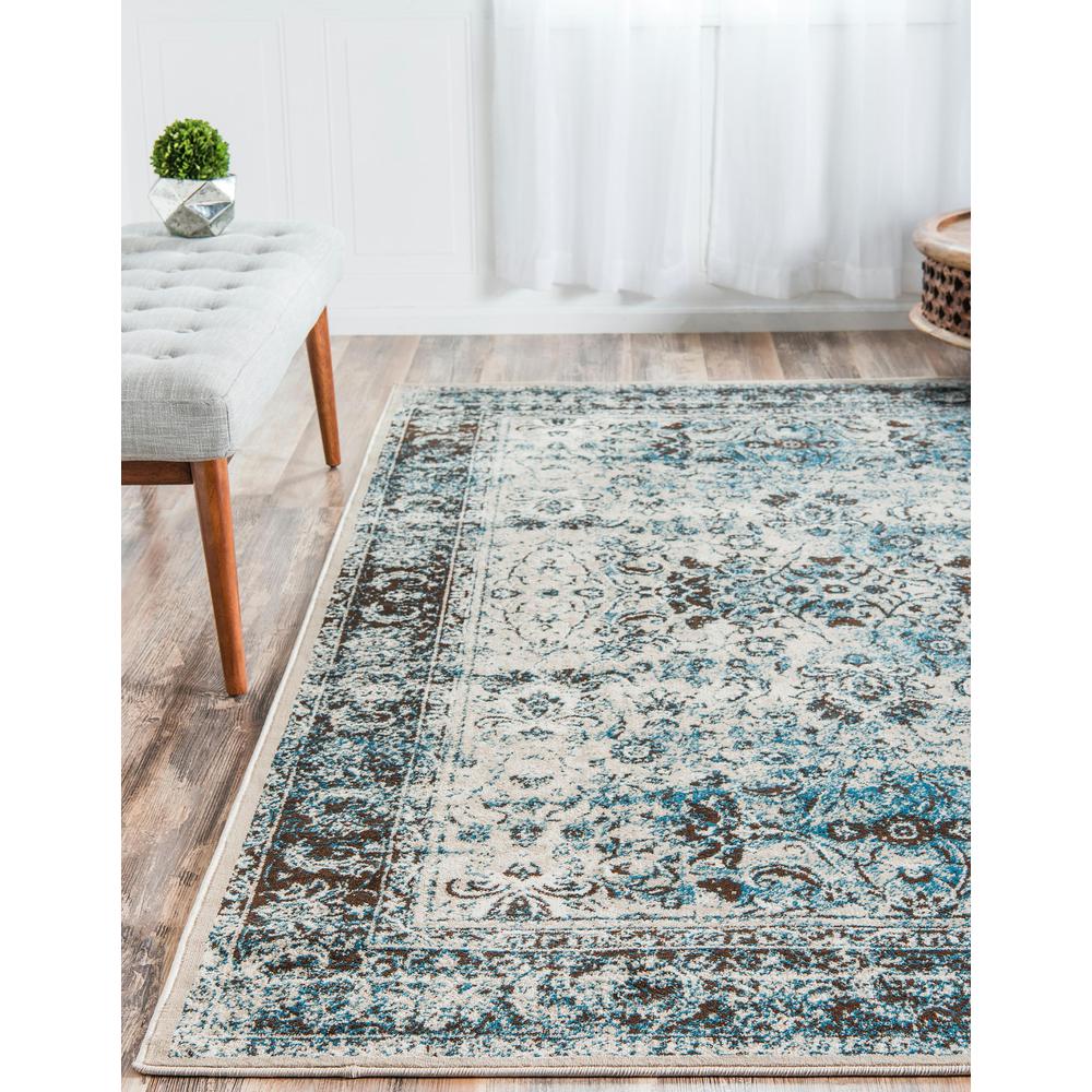 Imperial Bosphorus Rug, Ivory/Turquoise (4' 0 x 6' 0). Picture 3