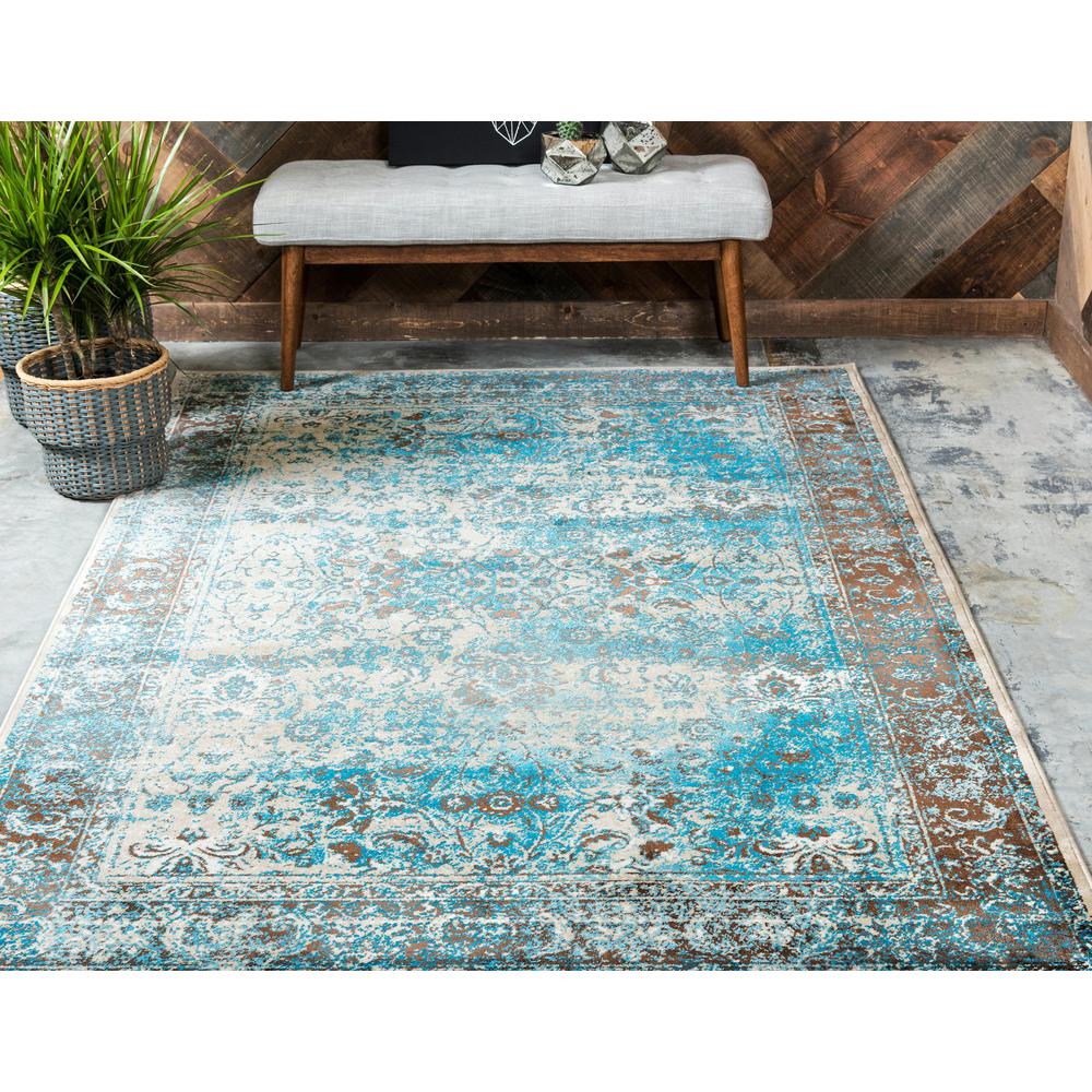 Imperial Bosphorus Rug, Ivory/Turquoise (4' 0 x 6' 0). Picture 4