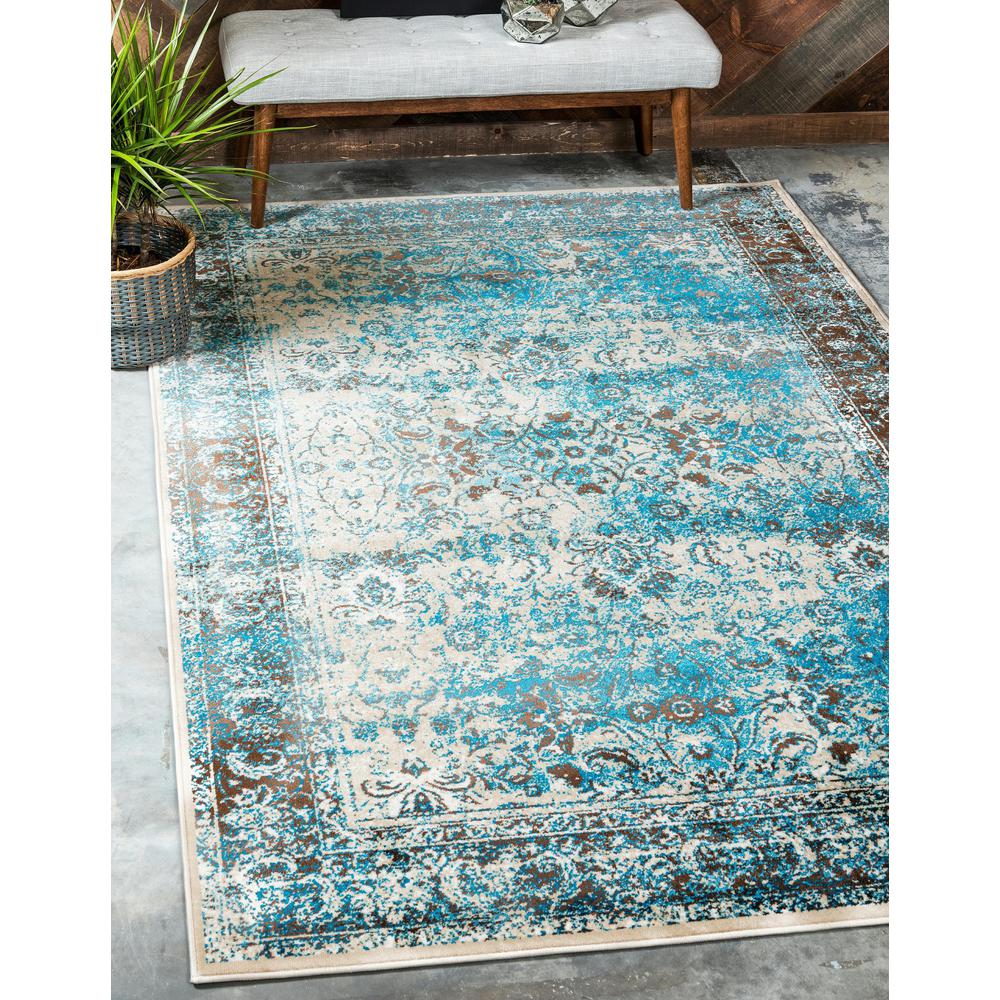 Imperial Bosphorus Rug, Ivory/Turquoise (4' 0 x 6' 0). Picture 6