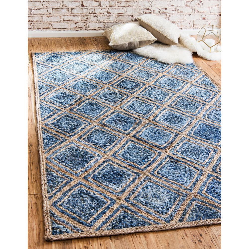 Bengal Braided Jute Rug, Blue (5' 0 x 8' 0). Picture 2