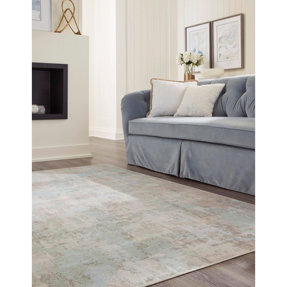 Unique Loom 1 Ft Square Sample Rug in Teal (3157336). Picture 3
