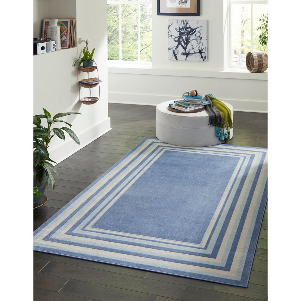 Unique Loom 1 Ft Square Sample Rug in Blue (3157352). Picture 2