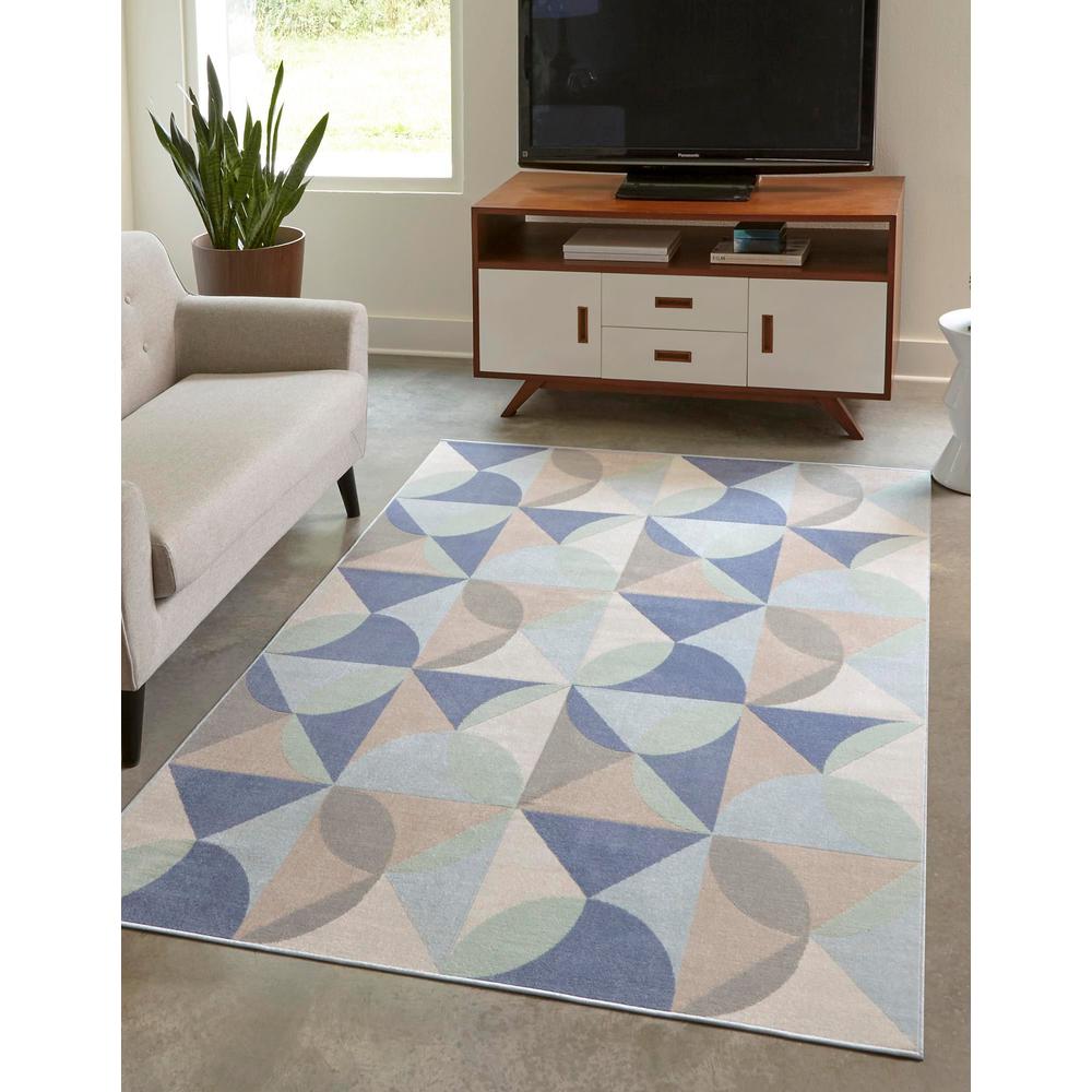Unique Loom 1 Ft Square Sample Rug in Blue (3157208). Picture 2