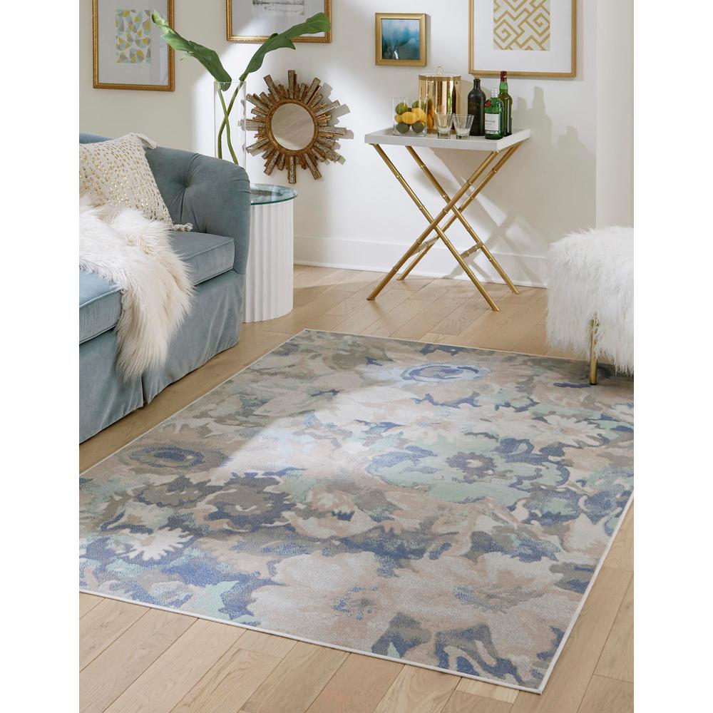 Unique Loom 1 Ft Square Sample Rug in Blue (3157304). Picture 2