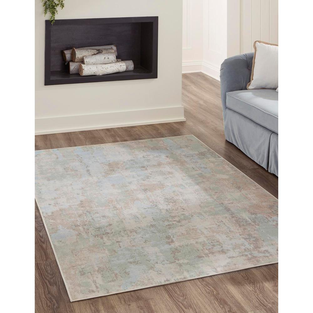 Unique Loom 1 Ft Square Sample Rug in Teal (3157336). Picture 2