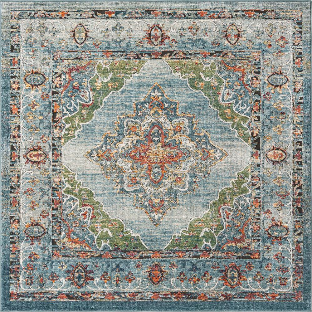 Unique Loom 8 Ft Square Rug in Blue (3161939). Picture 1