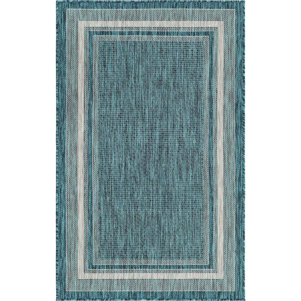 Unique Loom Rectangular 3x5 Rug in Teal (3158206). The main picture.
