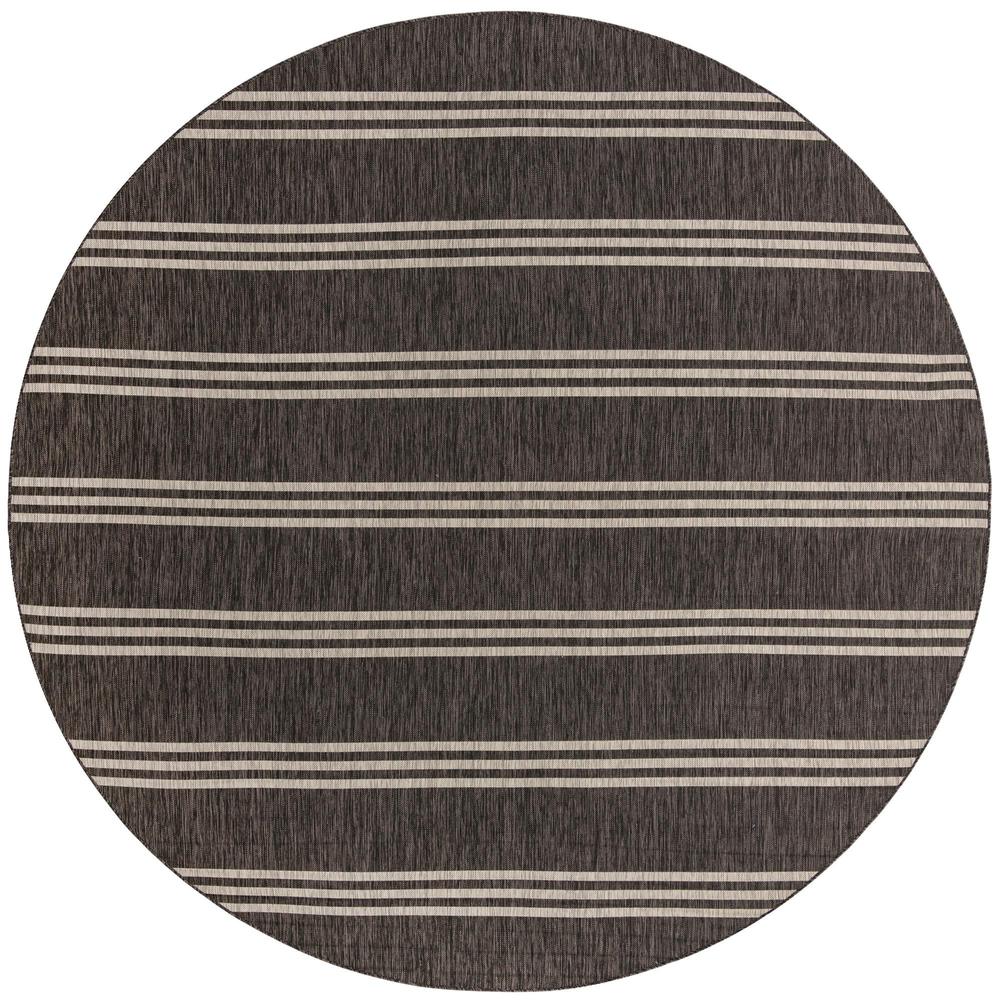 Jill Zarin Outdoor Anguilla Area Rug 10' 8" x 10' 8", Round Charcoal. Picture 1