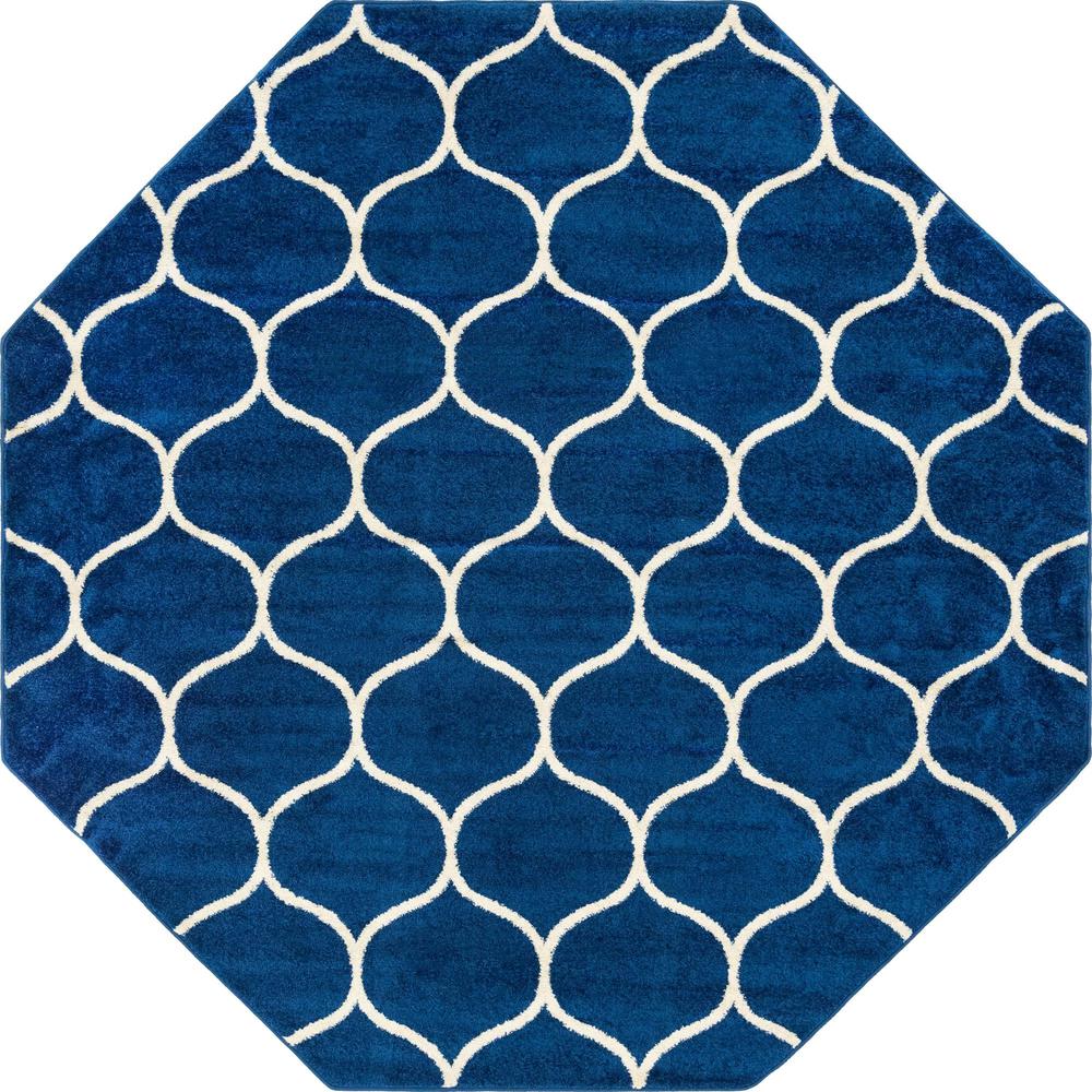 Unique Loom 8 Ft Octagon Rug in Navy Blue (3151660). Picture 1