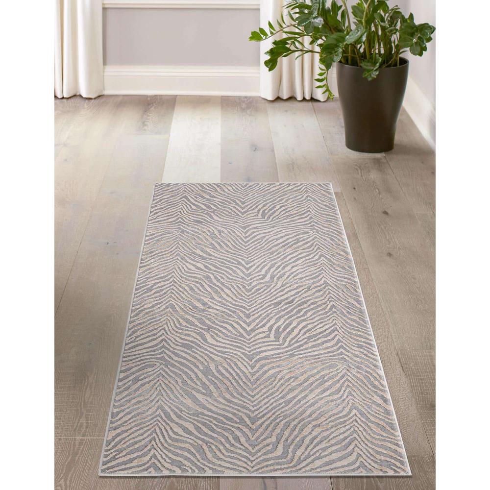 Finsbury Meghan Area Rug 2' 7" x 12' 0", Runner Gray and Ivory. Picture 3