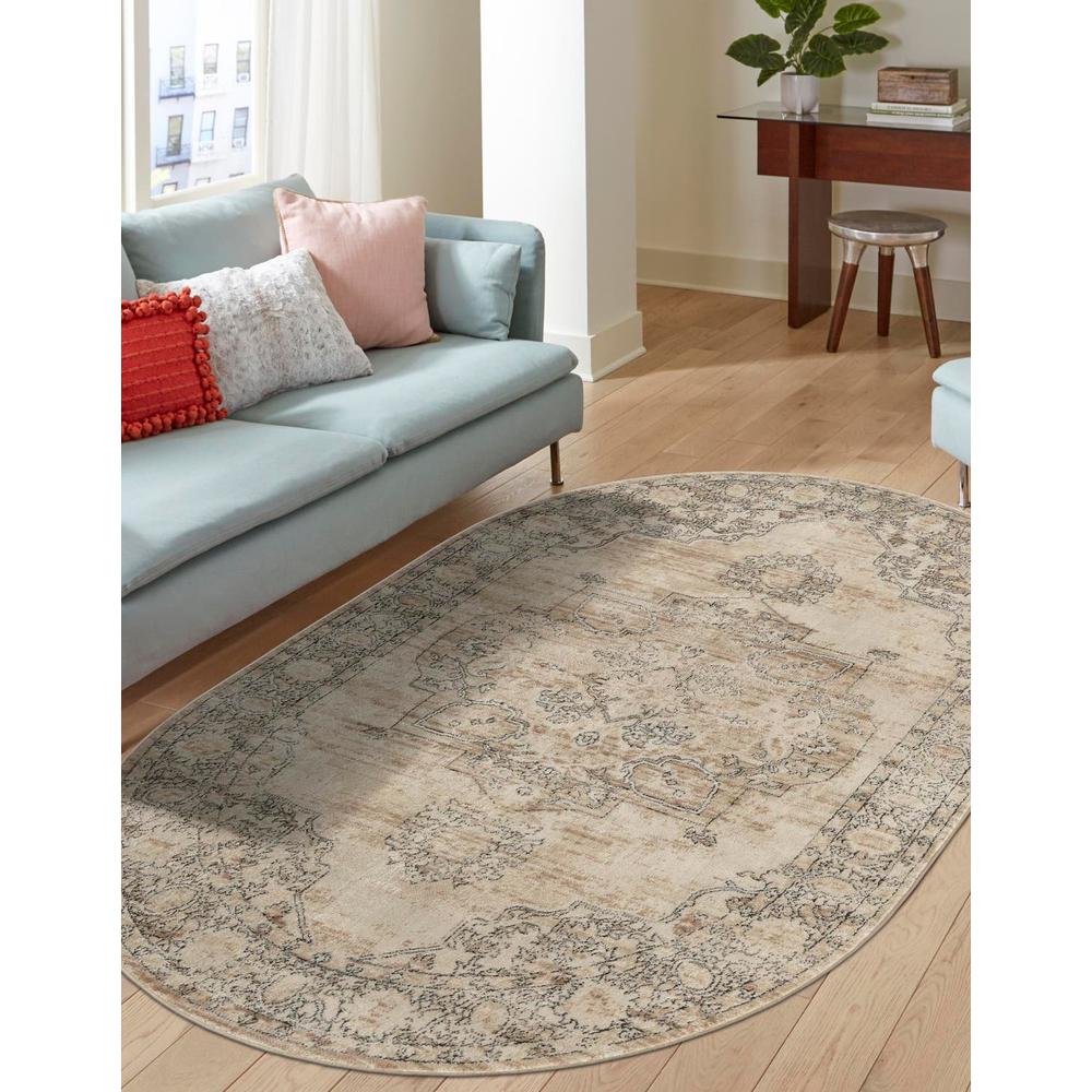 Portland Canby Area Rug 5' 3" x 8' 0", Oval Ivory. Picture 2
