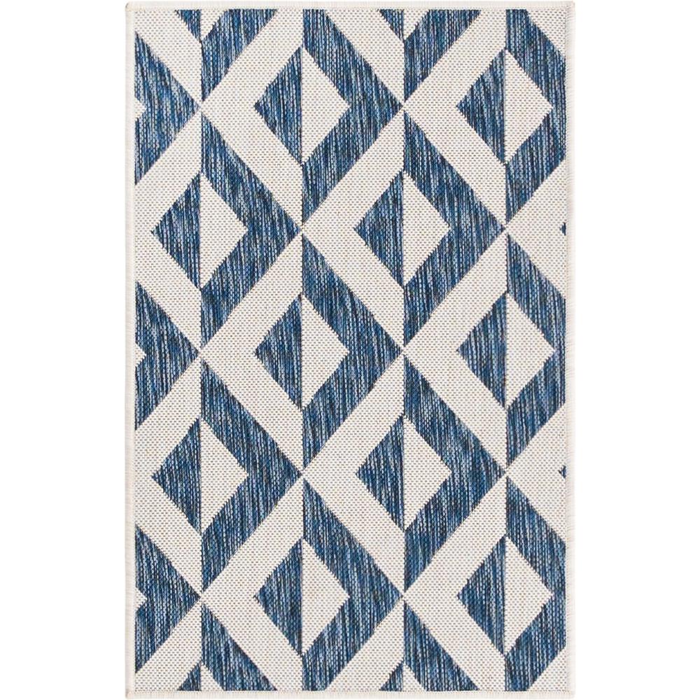 Jill Zarin Outdoor Collection, Area Rug, Blue, 2' 2" x 3' 0", Rectangular. Picture 1