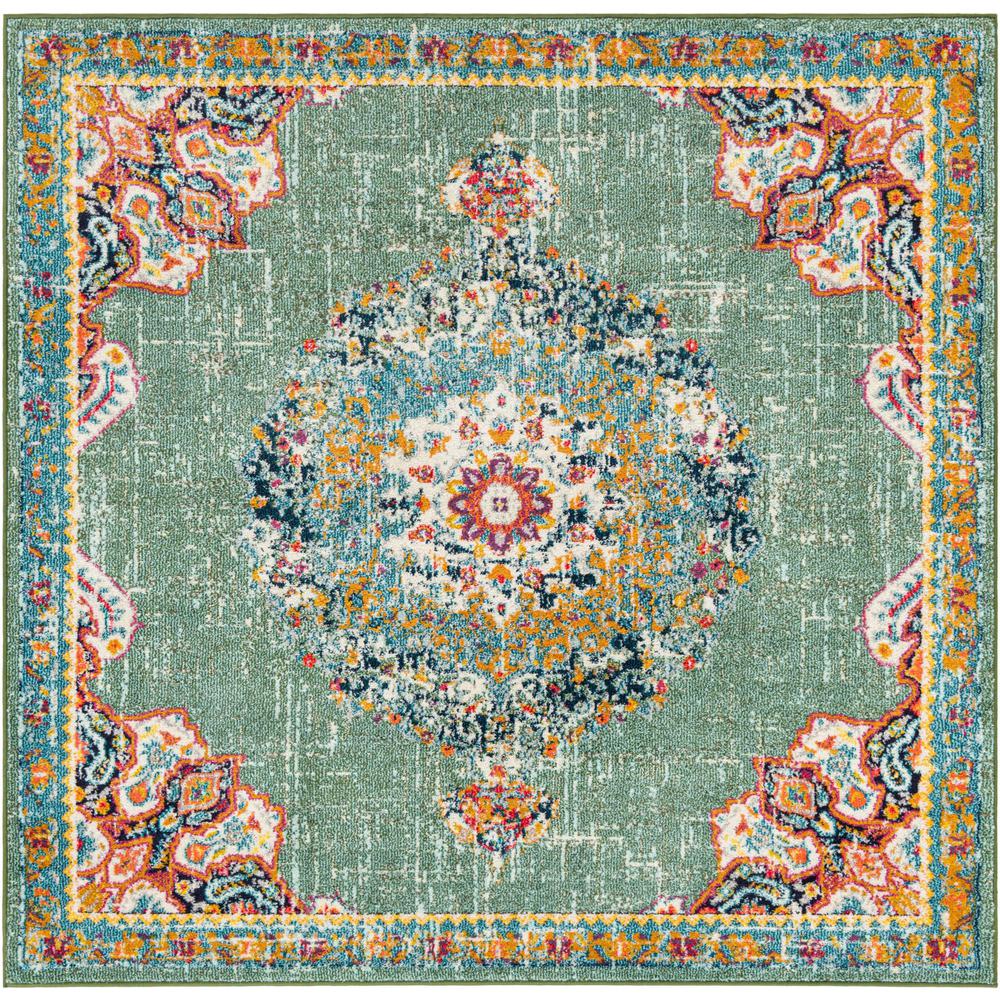Penrose Alexis Area Rug 6' 1" x 6' 1", Square Green. Picture 1