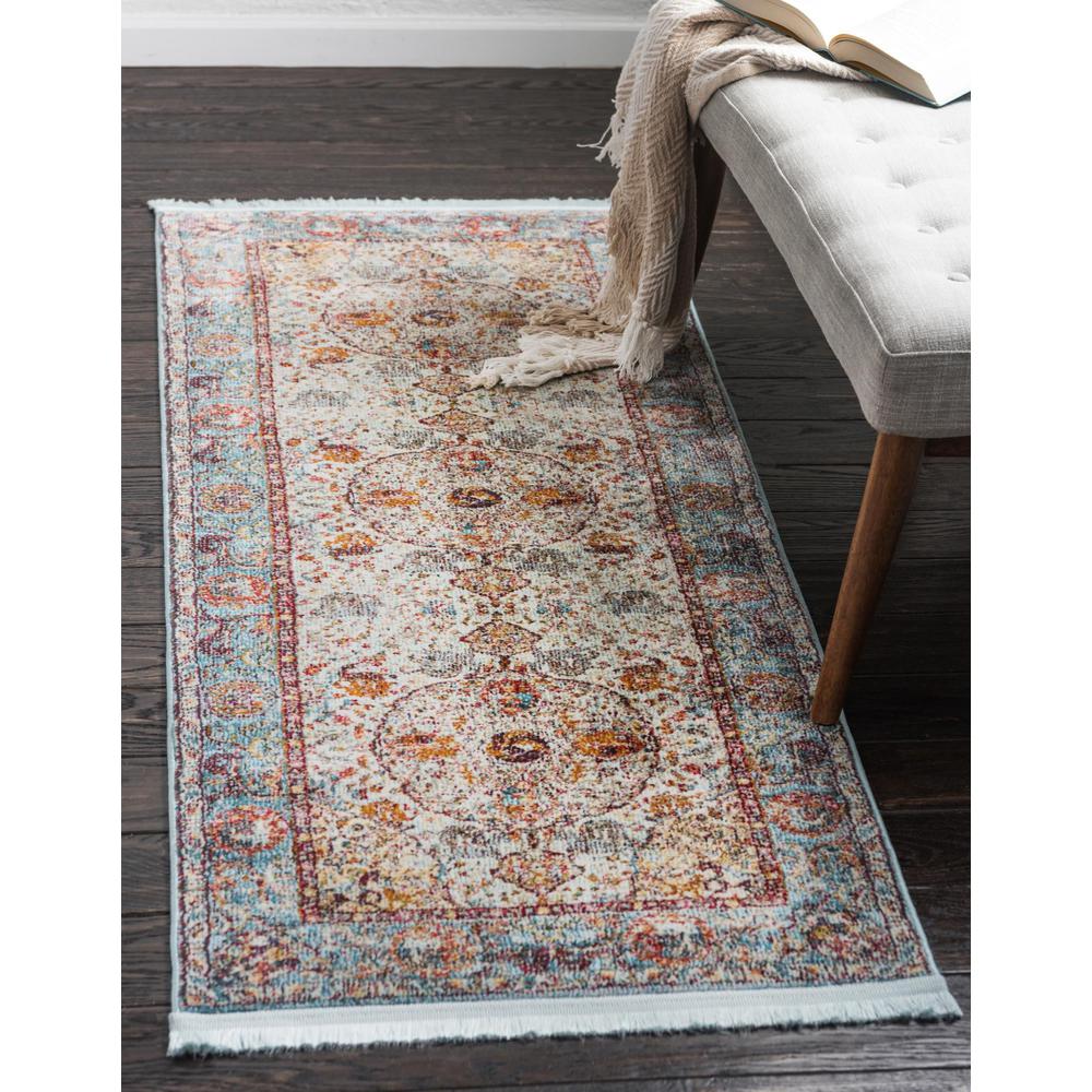 Baracoa Collection, Area Rug, Light Blue, 2' 7" x 12' 0", Runner. Picture 1