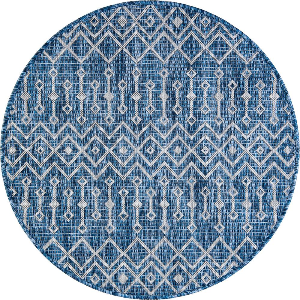 Unique Loom 3 Ft Round Rug in Blue (3150213). Picture 1