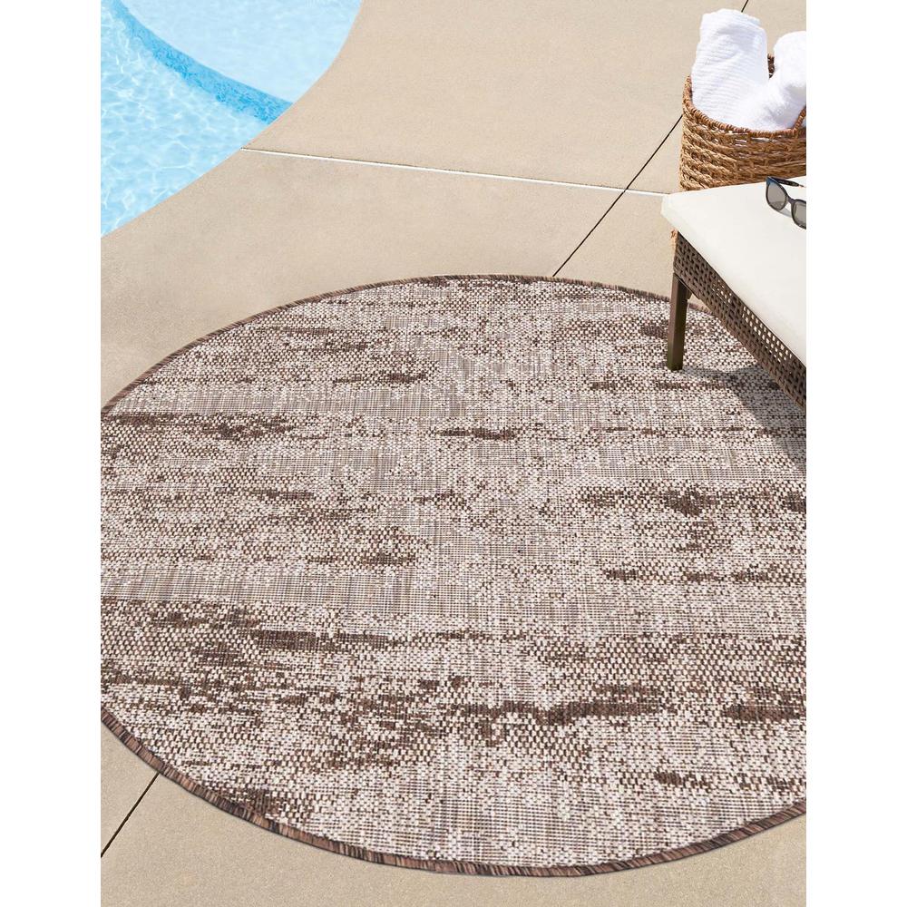 Outdoor Modern Collection, Area Rug, Brown, 3' 0" x 3' 0", Round. Picture 2