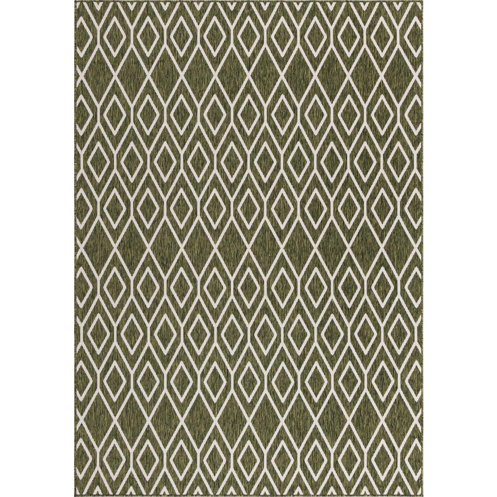 Jill Zarin Outdoor Turks and Caicos Area Rug 7' 0" x 10' 0", Rectangular Green. Picture 1