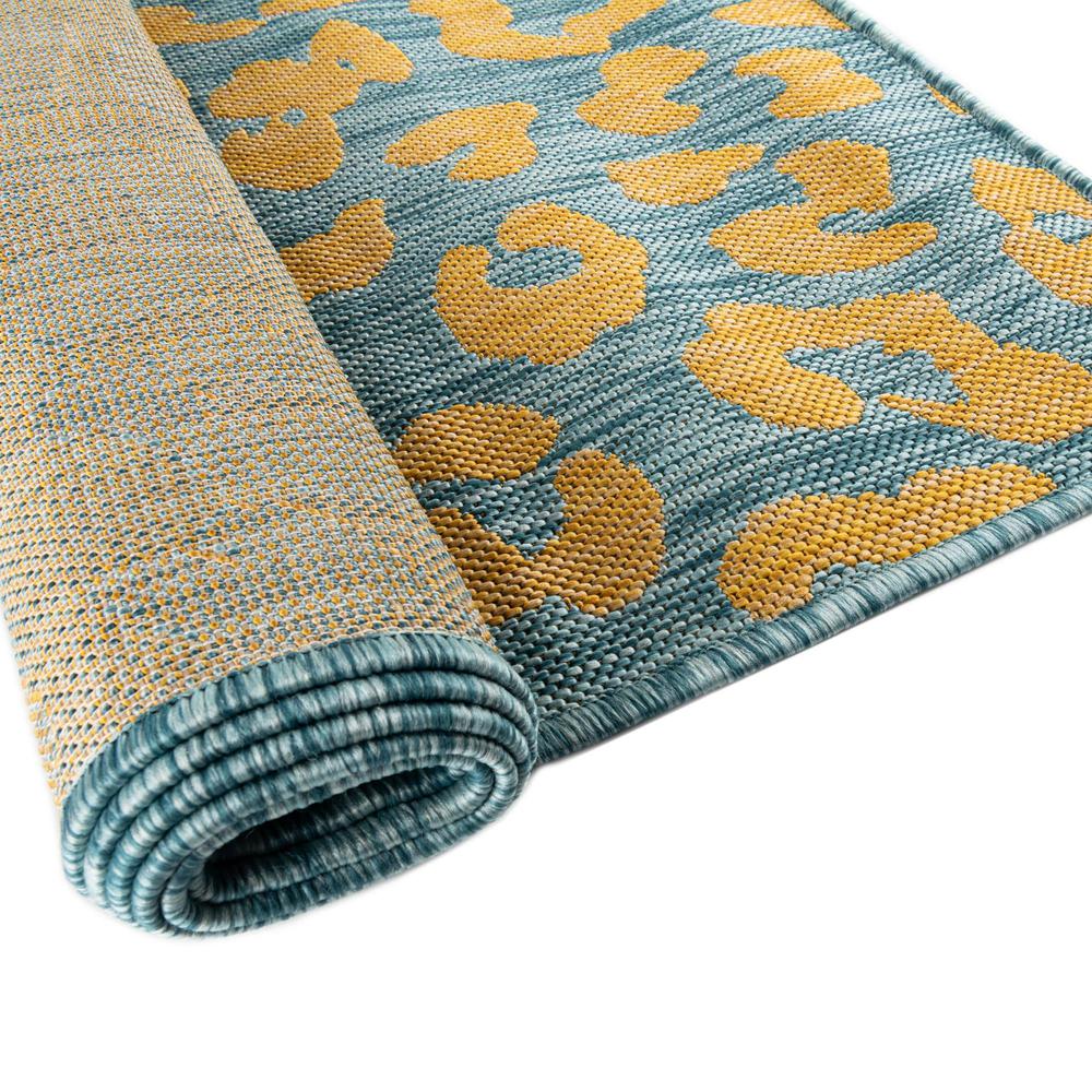 Outdoor Safari Collection, Area Rug, Blue Yellow, 2' 11" x 10' 0", Runner. Picture 4