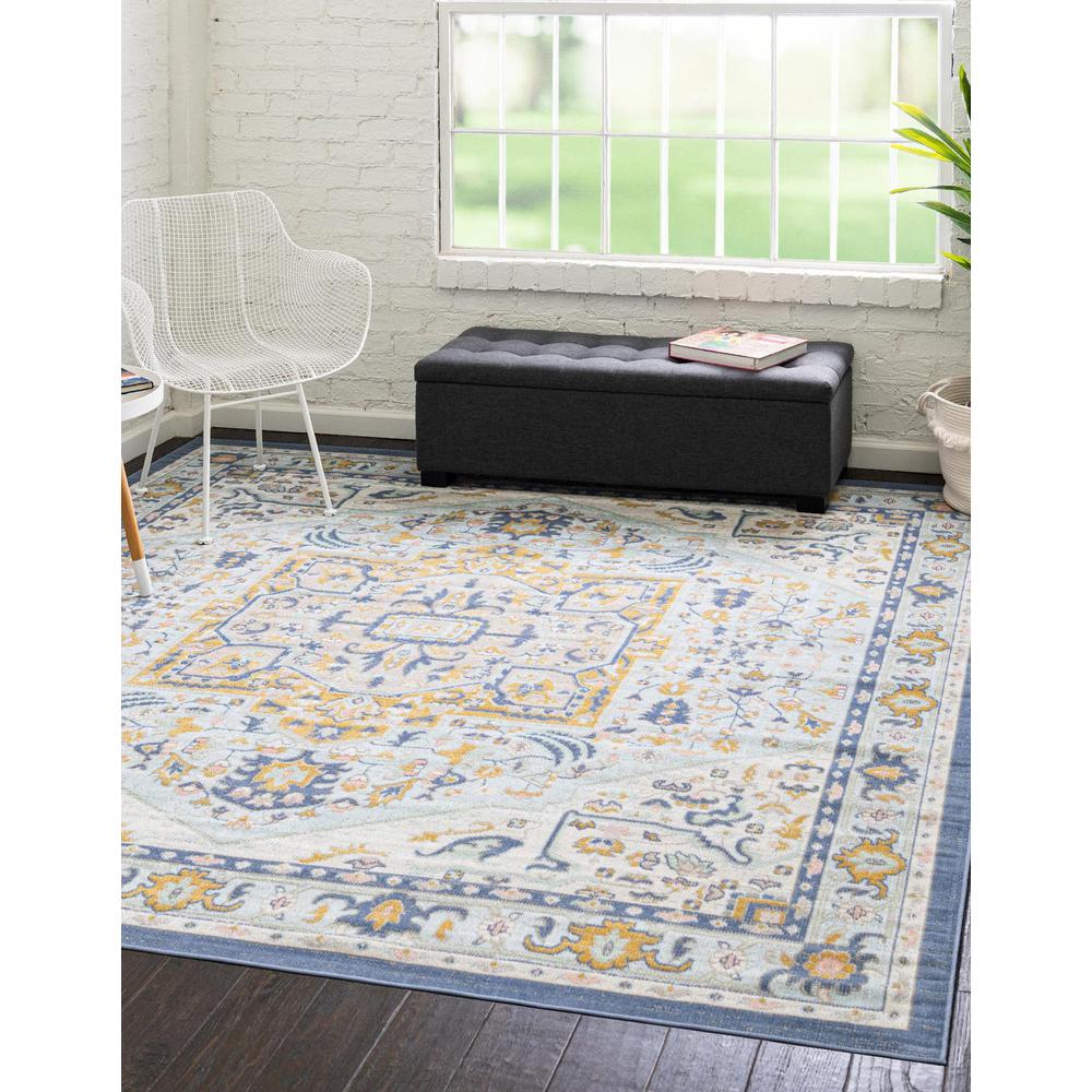 Unique Loom 8 Ft Square Rug in Sky Blue (3154849). Picture 1
