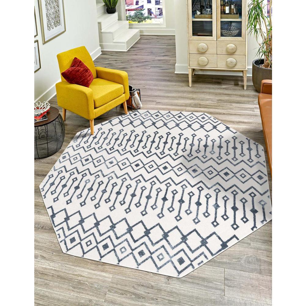 Unique Loom 7 Ft Octagon Rug in Ivory (3161025). Picture 1