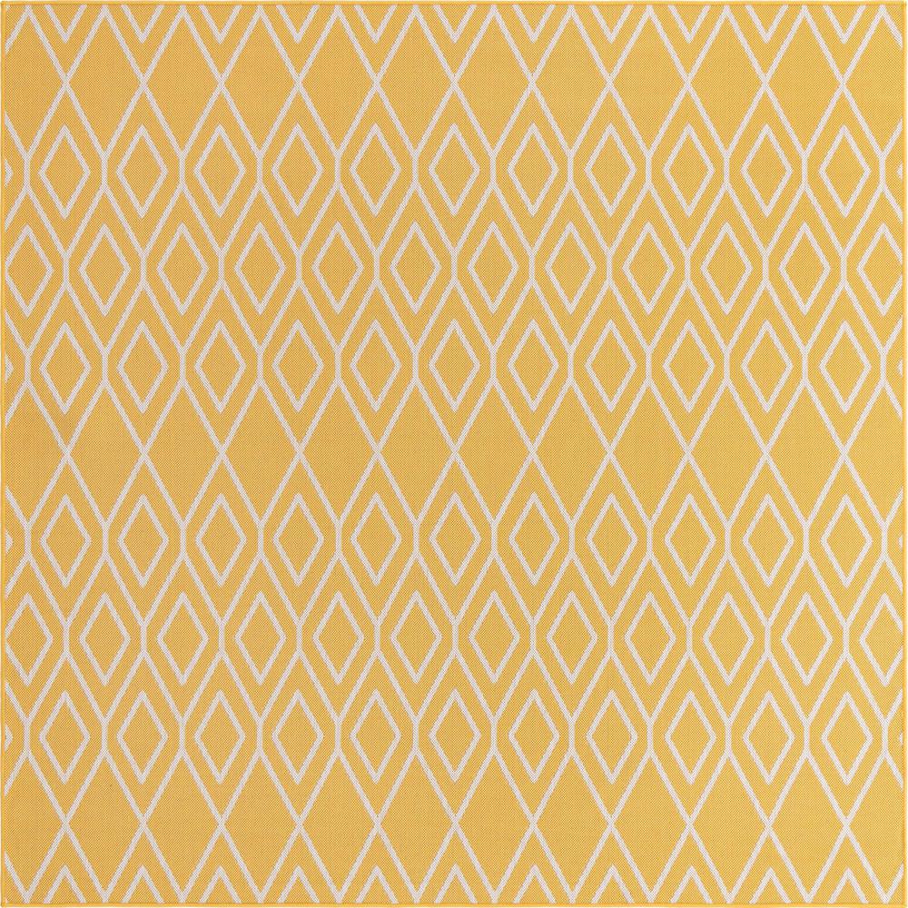 Jill Zarin Outdoor Turks and Caicos Area Rug 7' 10" x 7' 10", Square Yellow Ivory. Picture 1