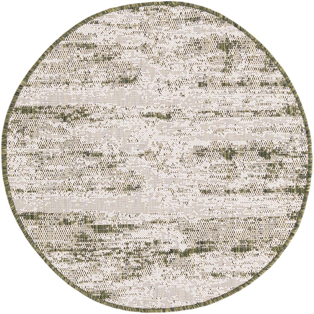 Outdoor Modern Collection, Area Rug, Green, 3' 0" x 3' 0", Round. Picture 1