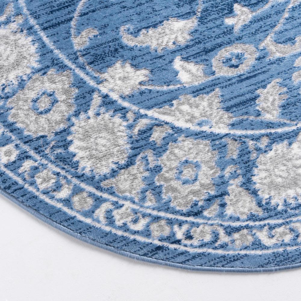 Boston Floral Area Rug 5' 3" x 8' 0", Oval Blue. Picture 7