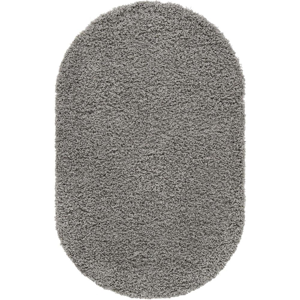 Unique Loom 3x5 Oval Rug in Cloud Gray (3151301). Picture 1