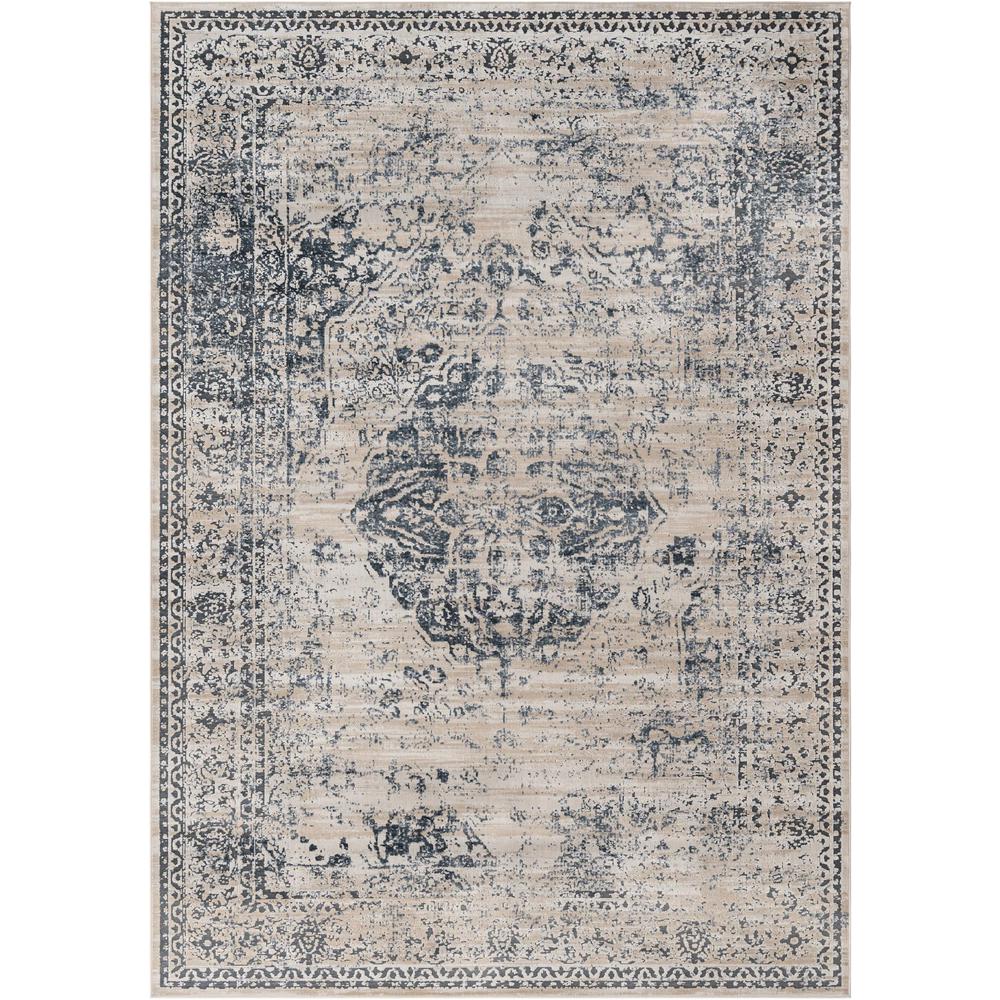 Chateau Hoover Area Rug 7' 10" x 11' 0", Rectangular Dark Blue. The main picture.