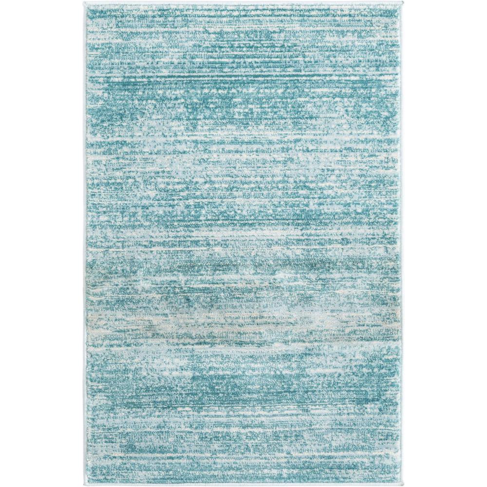 Uptown Madison Avenue Area Rug 2' 0" x 3' 1", Rectangular Turquoise. Picture 1