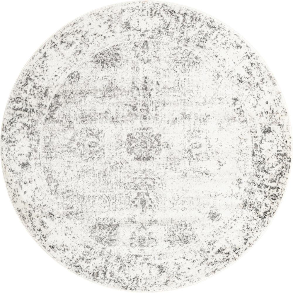 Unique Loom 6 Ft Round Rug in Gray (3151825). Picture 1