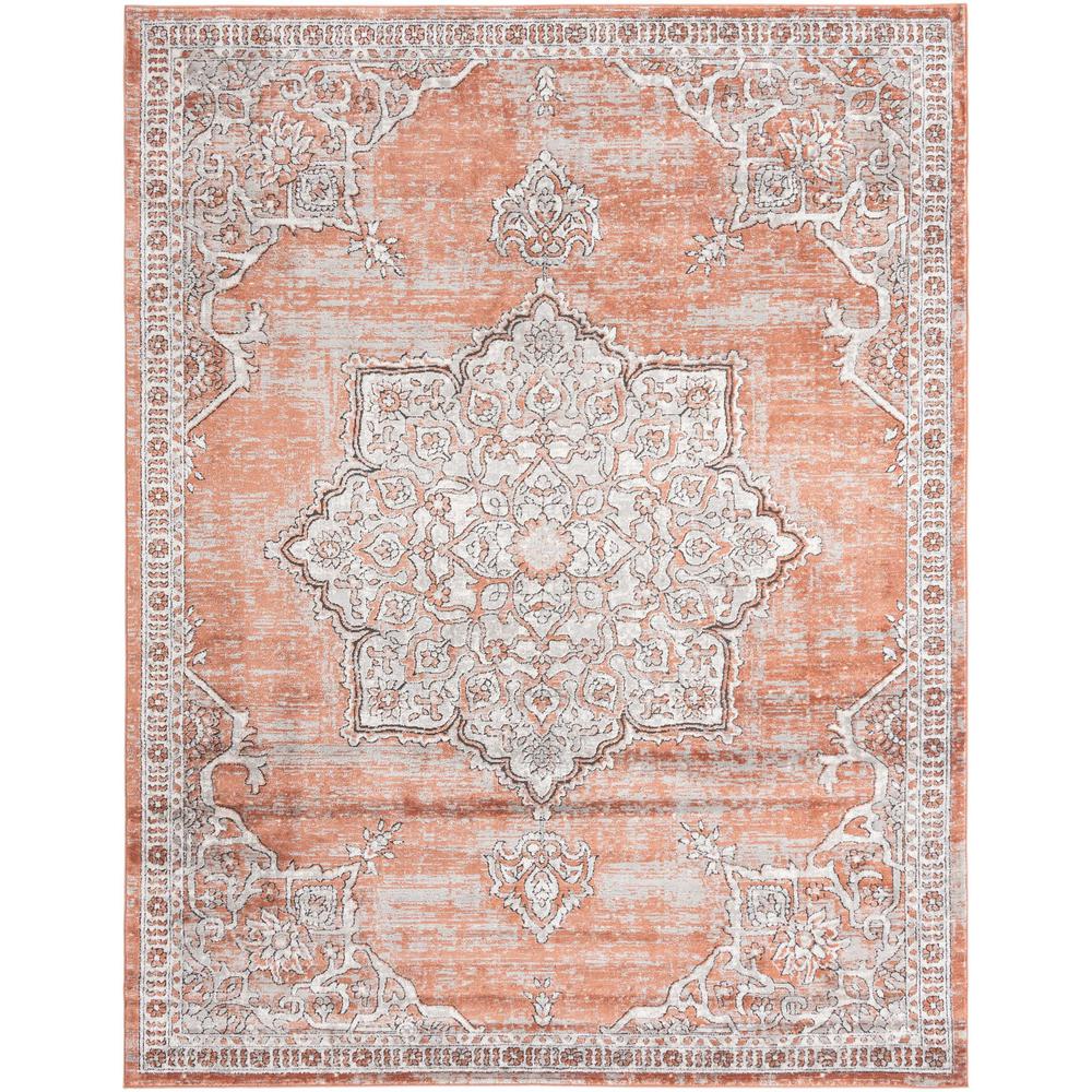 Nyla Collection, Area Rug, Salmon Pink, 9' 0" x 12' 0", Rectangular. Picture 1
