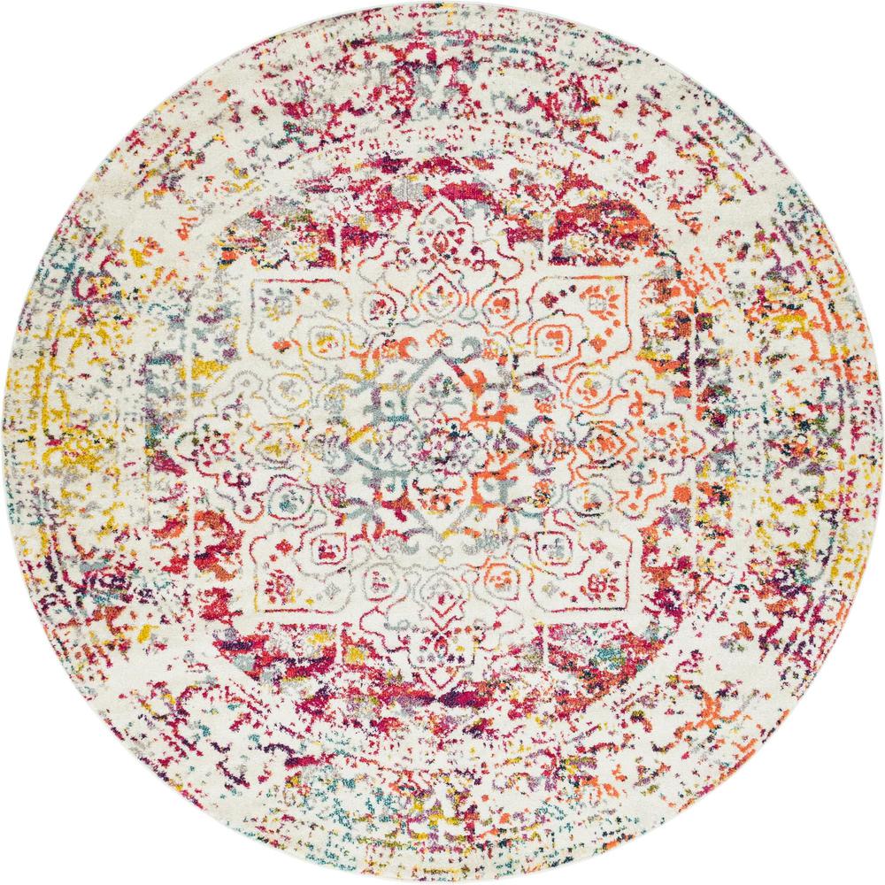 Unique Loom 8 Ft Round Rug in Ivory (3150550). Picture 1