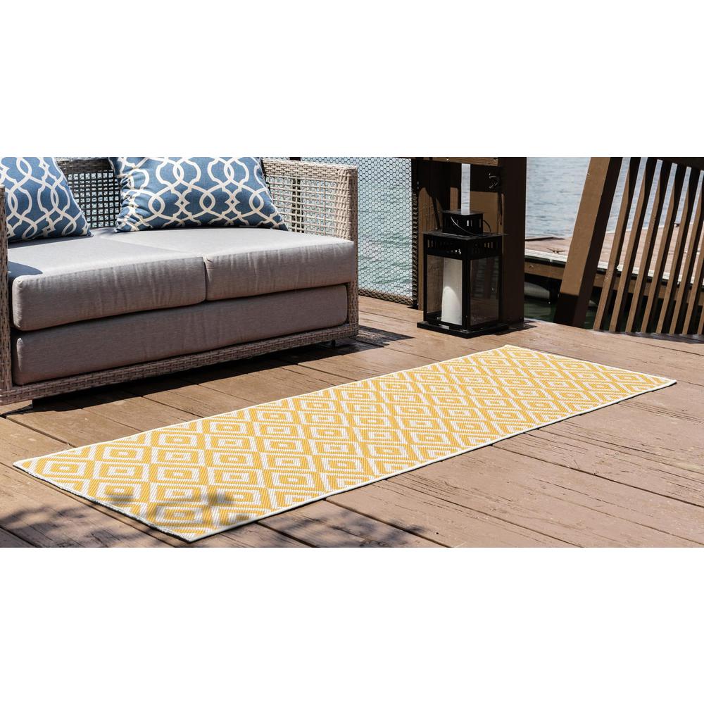 Jill Zarin Outdoor Costa Rica Area Rug 2' 0" x 8' 0", Runner Yellow Ivory. Picture 3