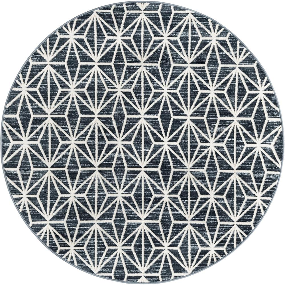 Uptown Fifth Avenue Area Rug 5' 3" x 5' 3", Round Navy Blue. Picture 1