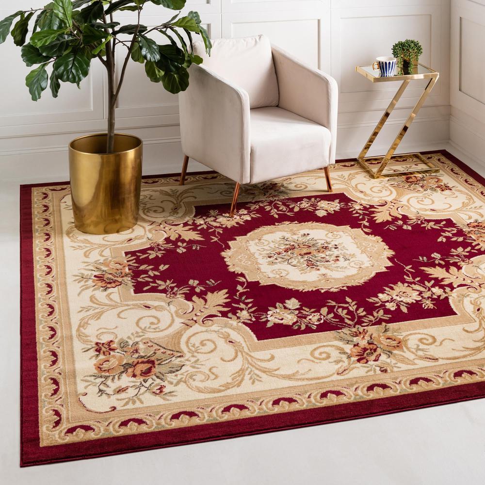 Unique Loom 5 Ft Square Rug in Burgundy (3153871). Picture 2