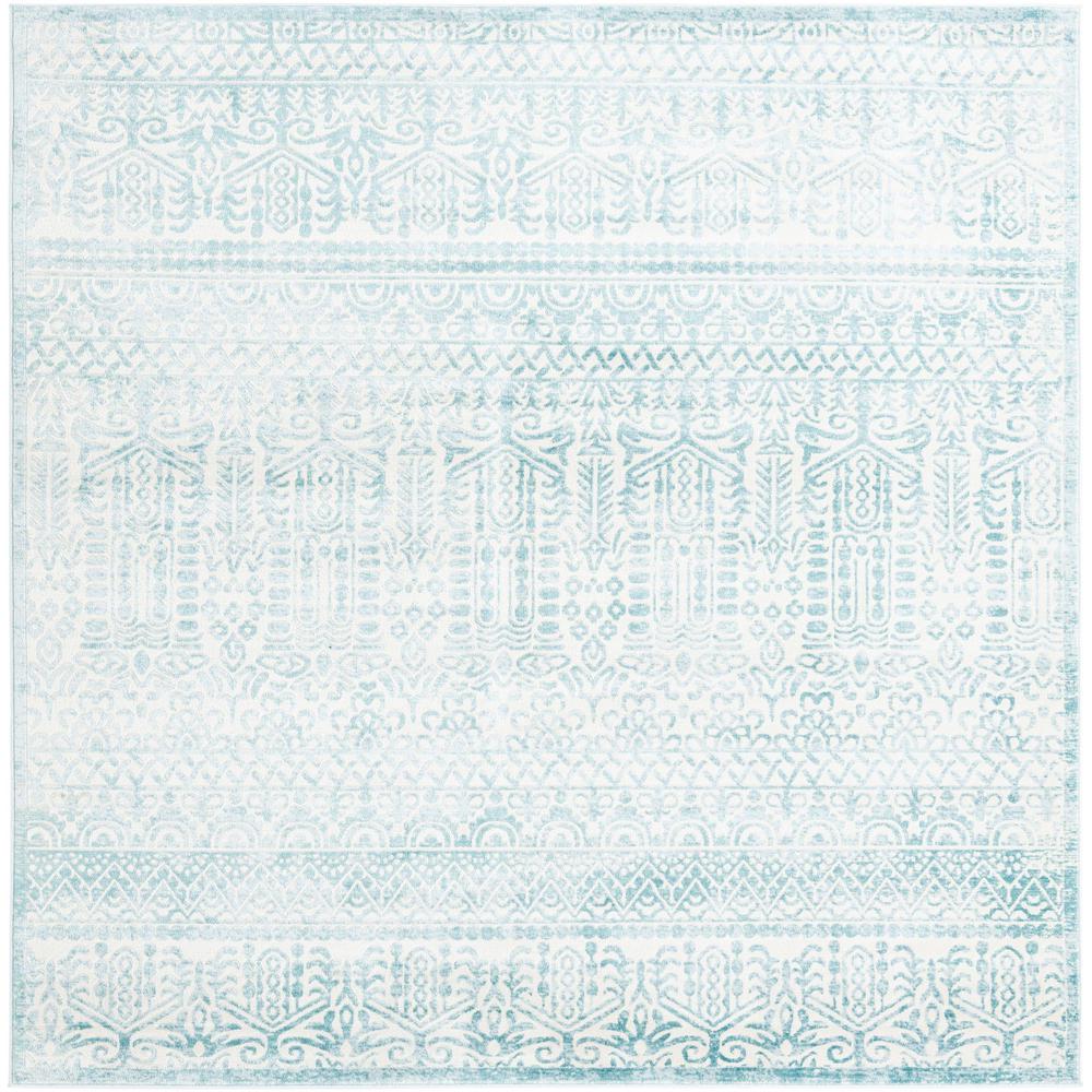 Uptown Area Rug 7' 10" x 7' 10", Square Teal. Picture 1