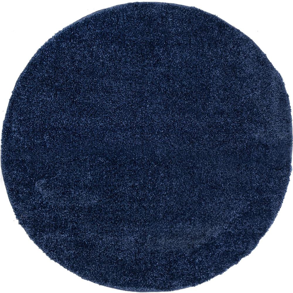 Unique Loom 5 Ft Round Rug in Navy Blue (3152906). Picture 1