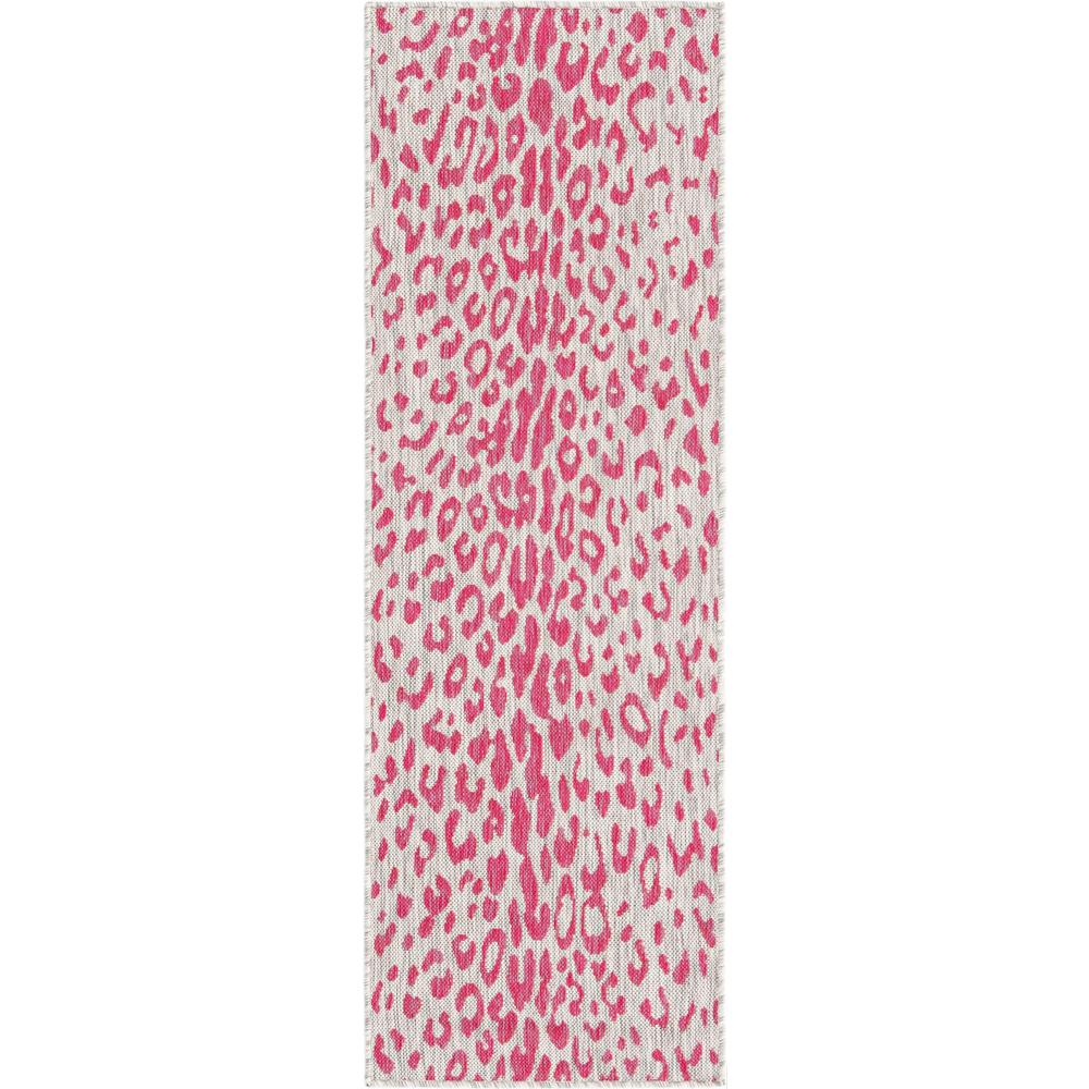 Outdoor Safari Collection, Area Rug, Pink Gray, 2' 0" x 6' 0", Runner. Picture 1