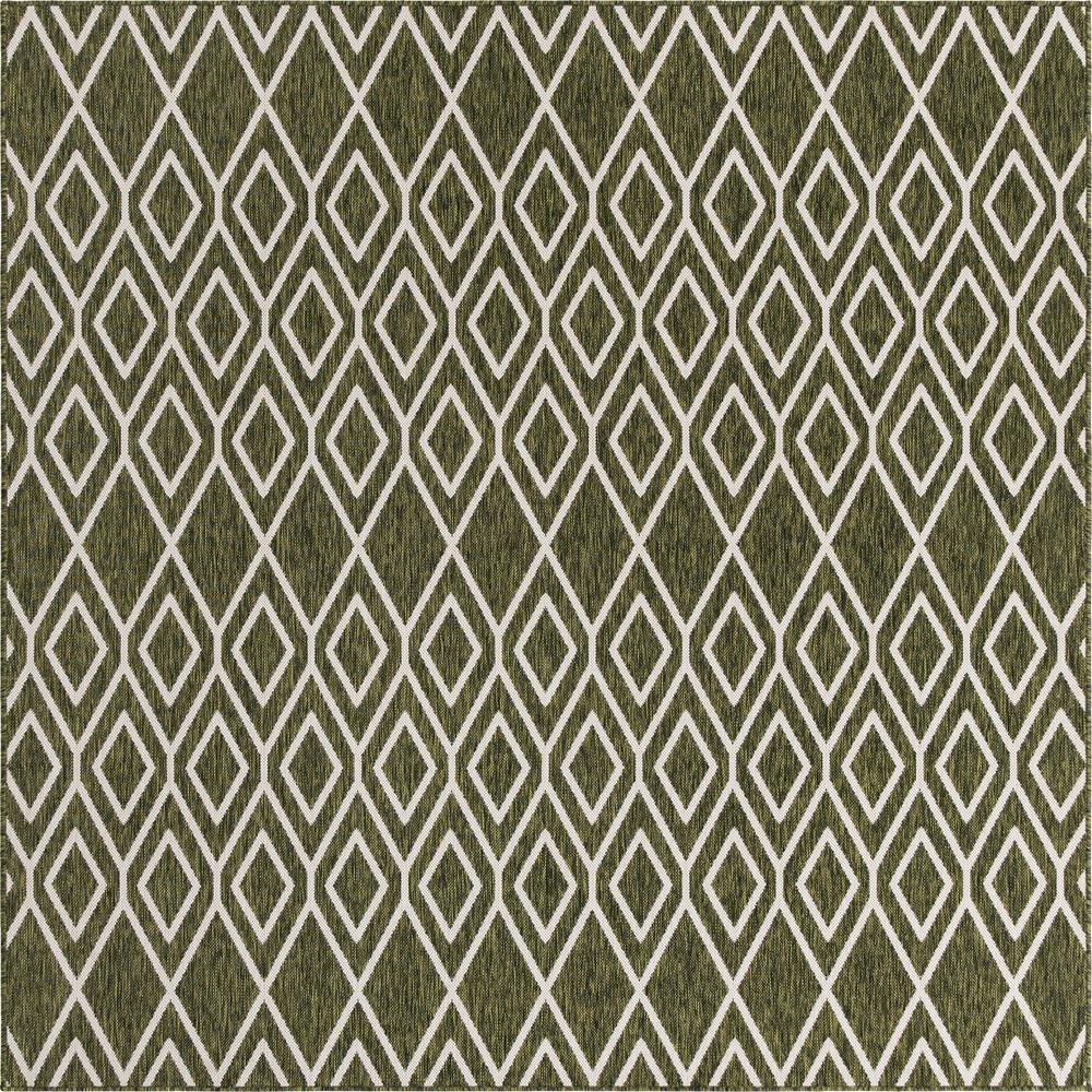 Jill Zarin Outdoor Turks and Caicos Area Rug 7' 10" x 7' 10", Square Green. Picture 1