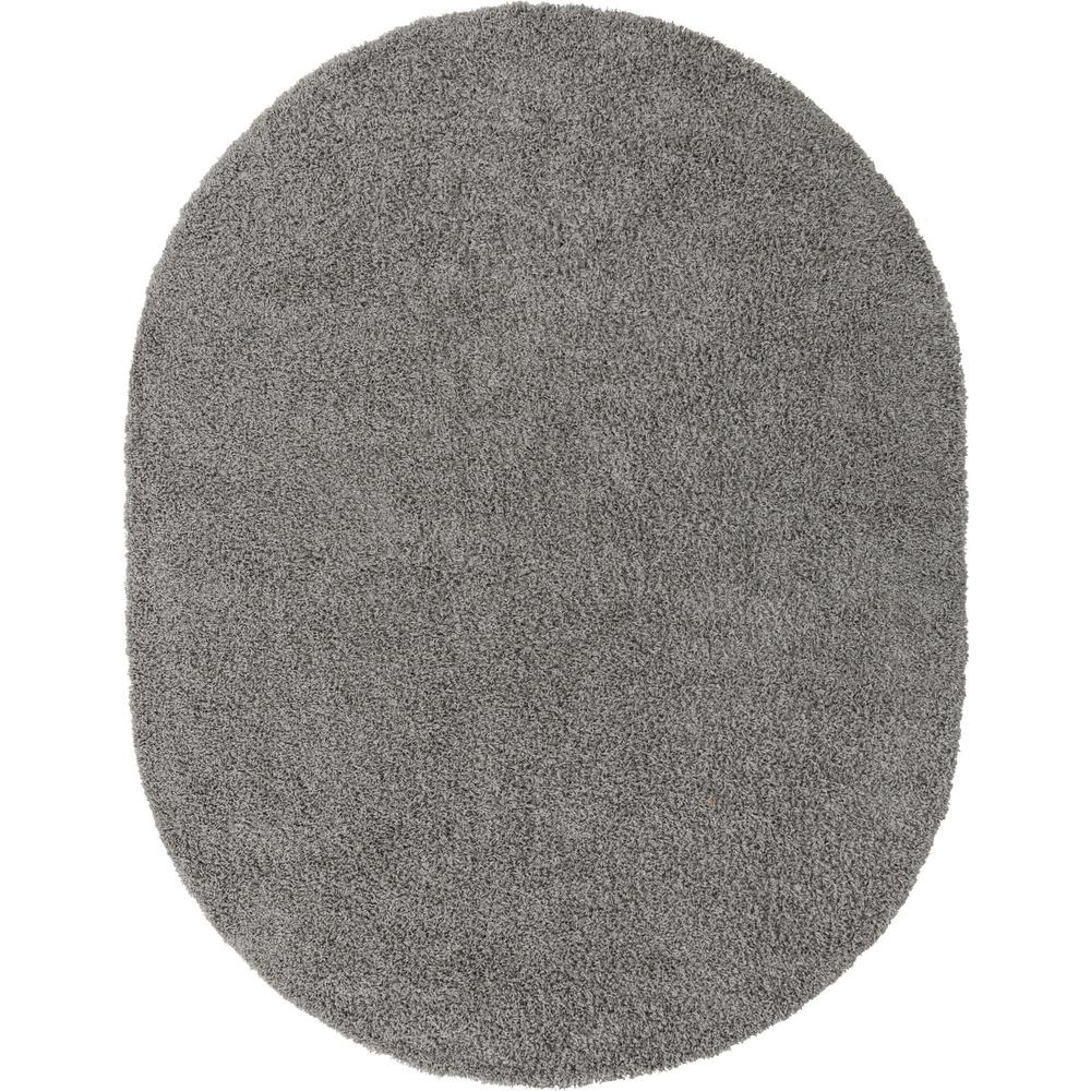 Unique Loom 8x10 Oval Rug in Cloud Gray (3151299). Picture 1