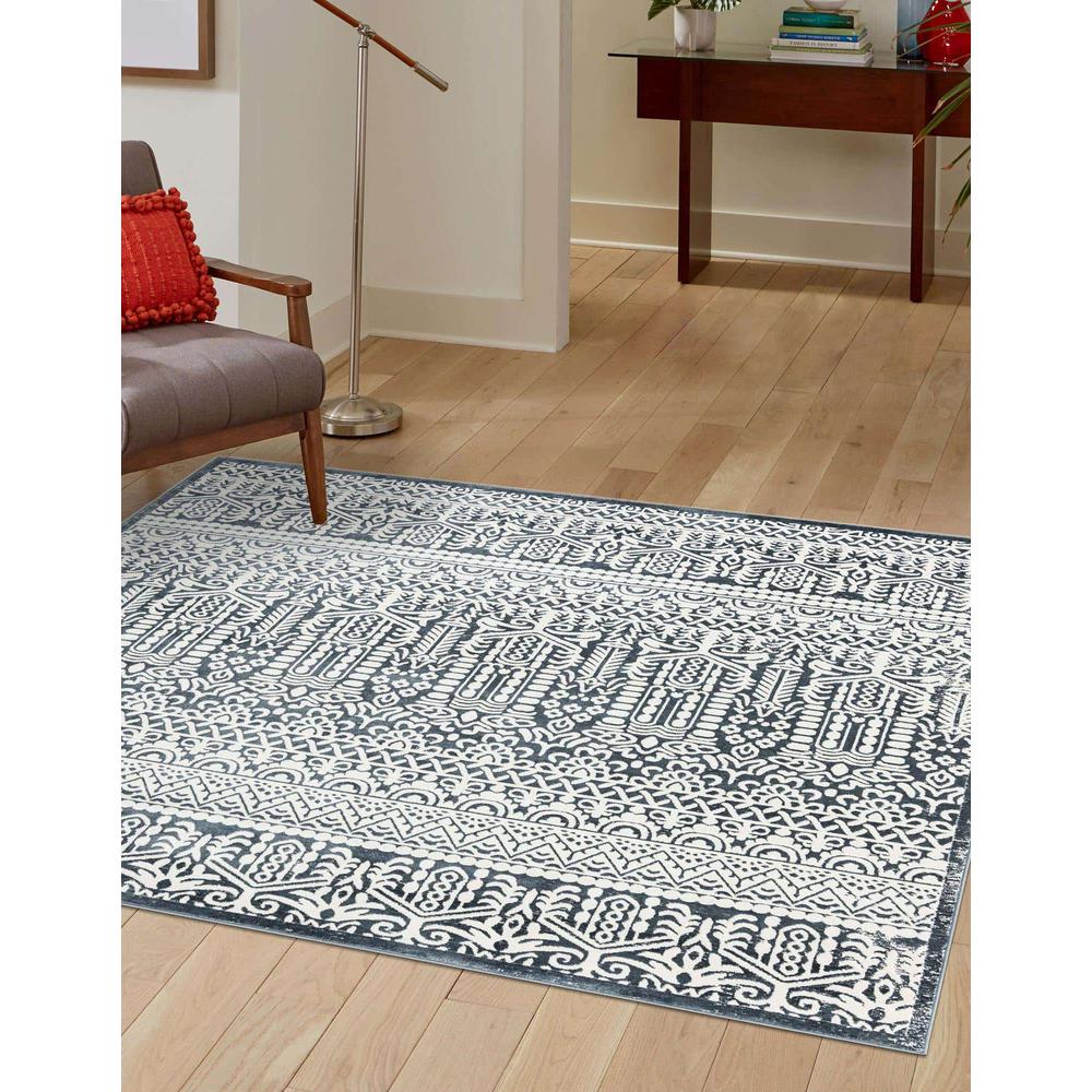 Uptown Area Rug 7' 10" x 7' 10", Square, Blue. Picture 3